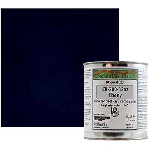 Ten Second Color™ (TSC) Concrete Dye Concentrate Makes 32oz. Professional Grade and Easy to use. Brilliant Bold Colors. Semi-Transparent Cement Dye. Dries in Seconds (Ebony) Cover