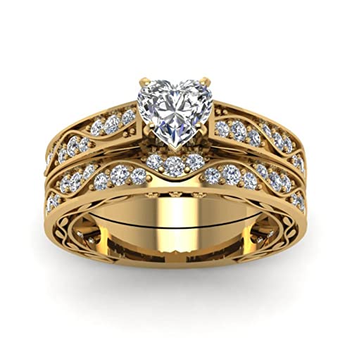 Clearance Rings,Fashion Mosaic Crysta Bowknot Rings Engagement Wedding Rings Jewelry Gift (Gold, 6)