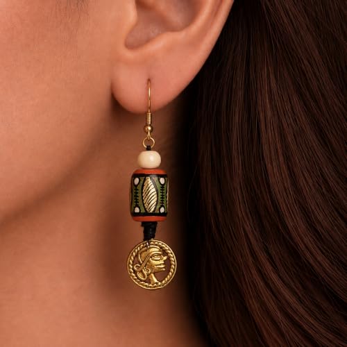 Image of Handcrafted Bohemian & Tribal Earrings for Women - Ethnic Brass, Floral & Festival-Inspired Statement Designs in Drop, Dangle, Hoop & Stud Styles