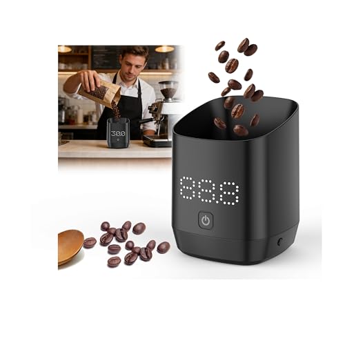 Image of Digital Coffee Bean Dosing Cup for Espresso with LED Scale - High Precision Coffee Grounds Measurer, Barista-Strength Brewing Accessory & Perfect Coffee Lover Gift (Black, Sleek Design)