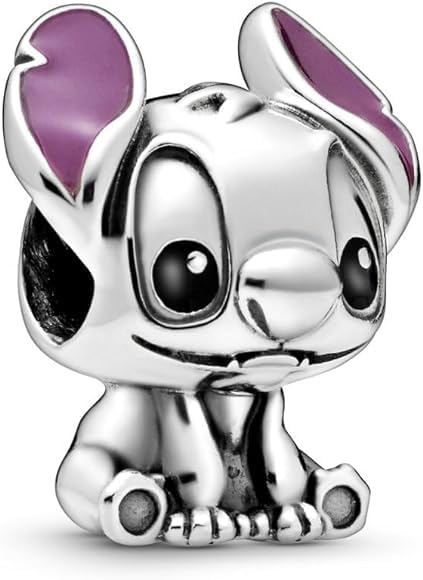 Genérico Abalorio Acero Compatible Pulseras dibujos animados (stich), Pequeño