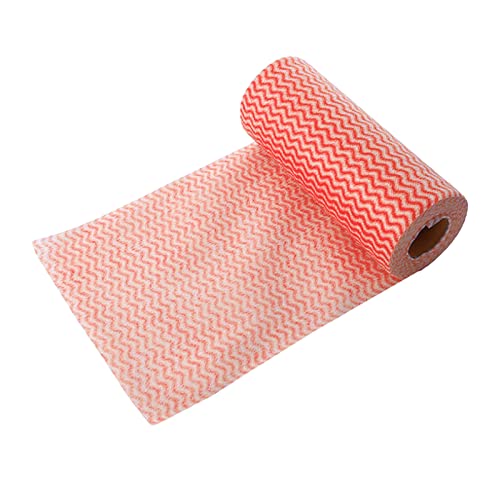 Feintool Paños mágicos Lazy Rag no tejidos, desechables, limpieza del hogar para la cocina, absorbe el agua y no pierde el pelo, seco y húmedo, paño de cocina húmedo (rojo, talla única)