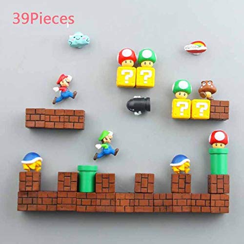 39 Pcs 3D Cute Fridge Magnets Christmas Magnets Whiteboard Magnets Plumber Rocket Mushroon Magnet Resin Fun Refrigerator Magnets Perfect For Ornaments Decoration #TOP1
