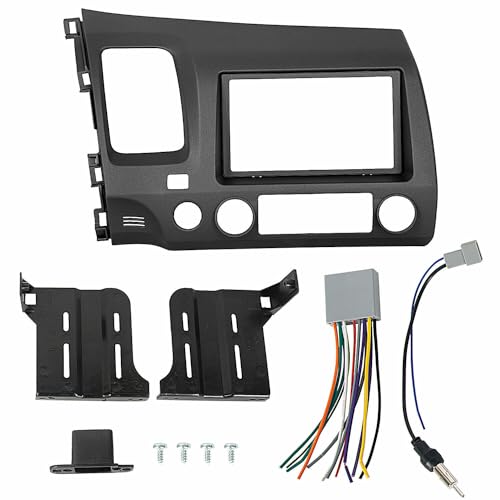 Double DIN Car Stereo Dash Kit for Honda Civic (2006-2011) with Wiring Harness & Antenna Adapter