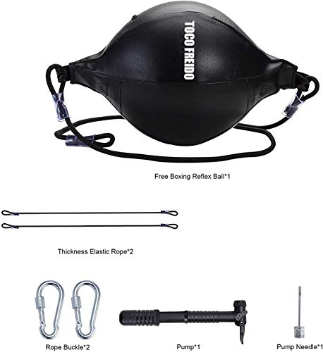 Toco Freido Pu Leather Boxing Ball, Mma Double End Punching Ball For Speed And Coordination Gym Mma Boxing Sports Punch Bag With Floor To Ceiling Rope Workout Training Gym Exercise Agility #TOP5