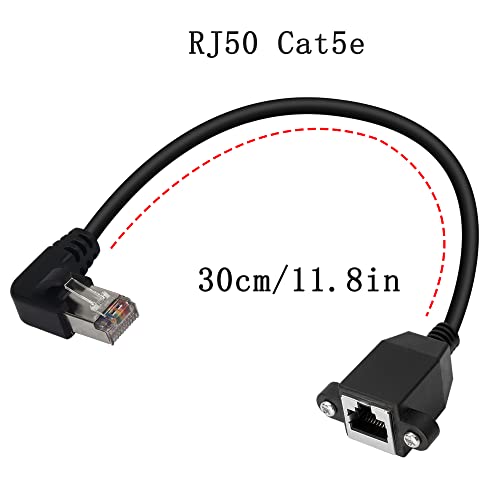Cable Extensor Ethernet RJ50 10P10C Ángulo 90°, 30cm miniatura 5