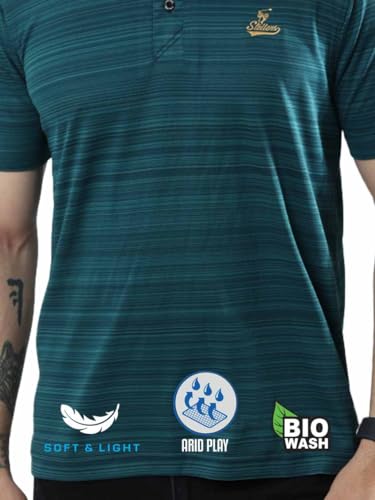 Image of STELLERS Men's Polo T-Shirt | Barcode Weave | Wrinkle Free | Soft and Feather Touch | Arid Play | Regular Fit