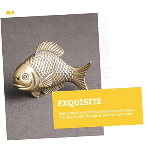 Figurine de poisson laiton PRETYZOOM poids de table statue antique - 4