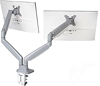 Kensington Monitor Arm with Vesa Mount - Monitor Arm for Two Screens with One-Touch Height Adjustable Settings, Dual Monitor Arm for Home Office, Monitor Mount with Gas Spring, Grey (K55471EU)