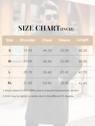 Makkrom C8M631HS1L Mens Double Breasted Trench Coat Casual Lapel Collar Business Winter Long Overcoats X-Large thumb #5