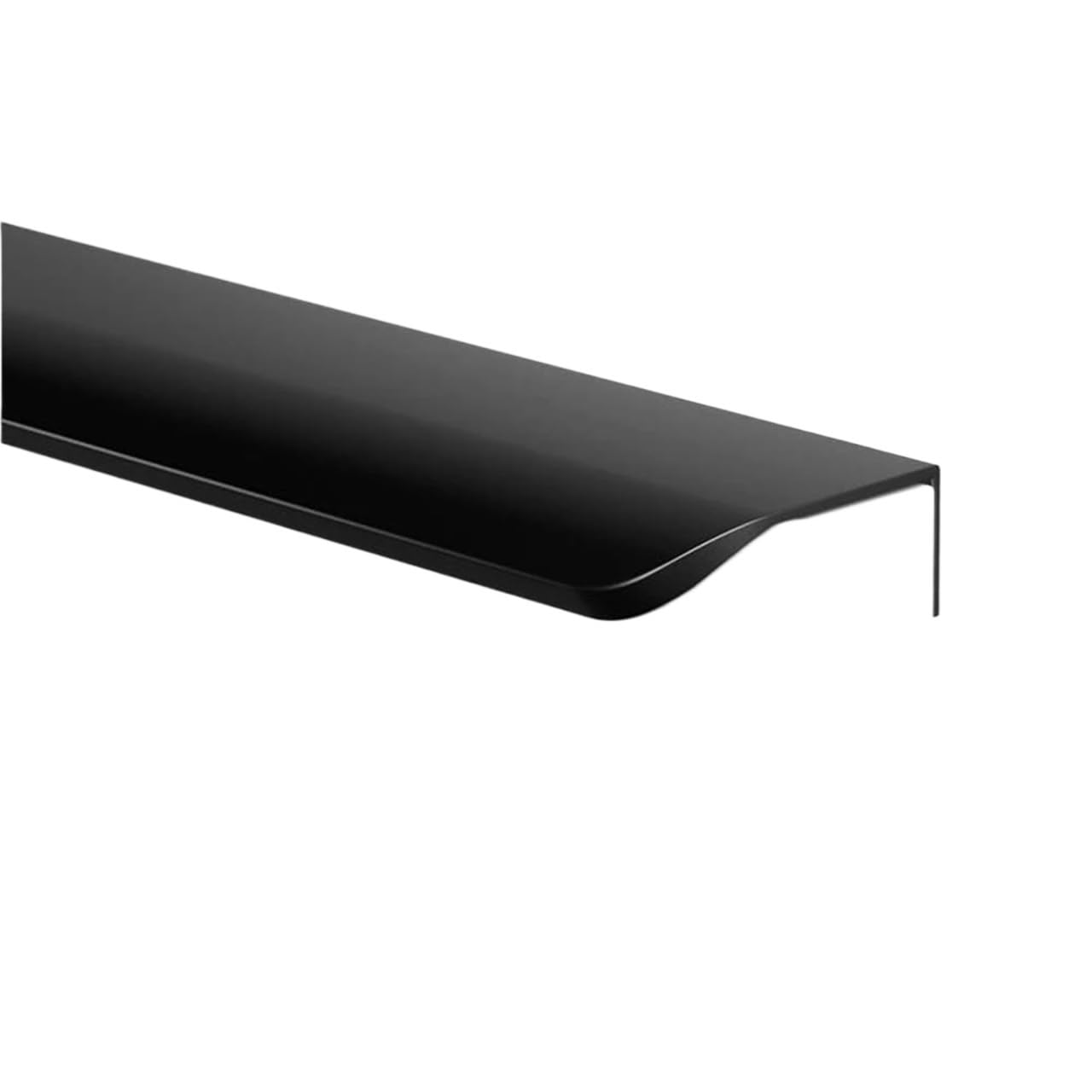 MOHUIED Recessed Handle 80mm-1200mm Invisible Aluminum Cabinet Handles Curved Edge-Sealed Bar Wardrobe Pulls, No Drilling(Matt Black,1200MM)
