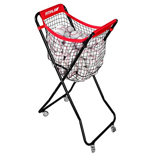 WEEPALM Baseball Caddy with Wheels Holds 100+ Baseballs or 50+ Softballs Extra Large Ball Caddy for Baseball and Softball Drills Easy Set Up and Carrying Ball Caddy for Outdoor/Indoor