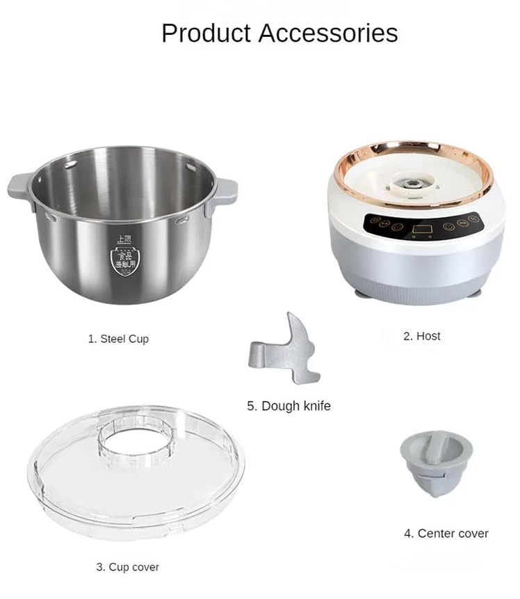 1000W Stand Mixer, 7L Stainless Steel Dough Mixer with 6-Speed Control & Timer - Alternative for Baking Bread, Pizza, Cookies