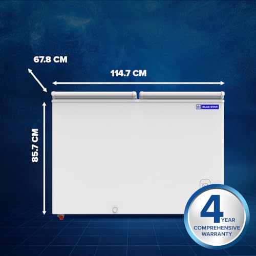 Image of Blue Star HT3-M325, 325 Liter Hard Top Double Door Deep Freezer (301 Liter, White, 3-star)