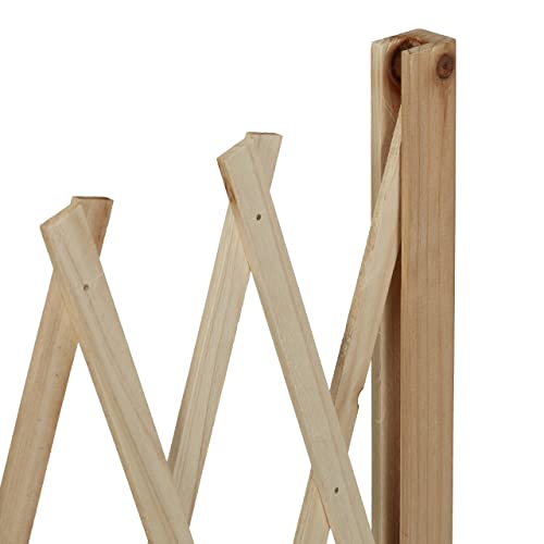 Relaxdays Rankgitter Holz, ausziehbar bis 180 cm, Rankhilfe Kletterpflanzen, Scherengitter freistehend, Garten, Natur