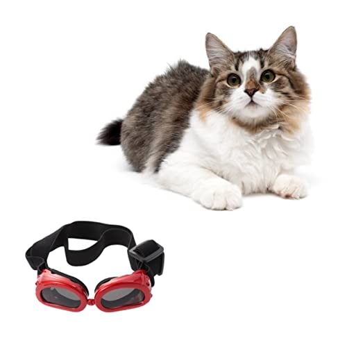 Hohopeti Uv-Protected Dog Sunglasses Waterproof Pet Goggles with Adjustable Straps for