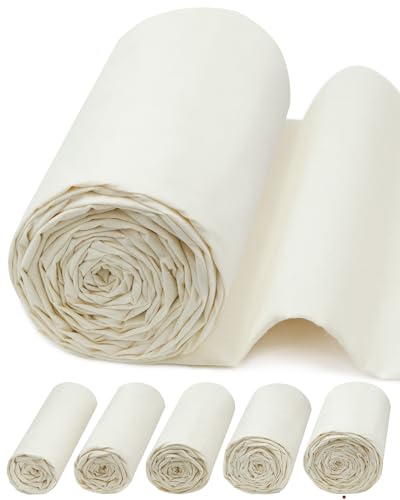 FIVEIZERO 100% Cotton Muslin Fabric by The Yard,63Inch X10 Yards Unbleached Natural Cotton Material–Medium Weight Beige Calico Fabric for Sewing,Quilting,Embroidery,Crafts & Apparel Projects