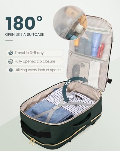 Image of LOVEVOOK 40L Travel Backpack Flight Approved Carry on Backpack,3 Packing Cubes,Waterproof Personal Item Travel Bag,TSA Carry on Luggage Suitcase Travel Essentials,Gifts for Women & Men,fits 17 inch Laptop