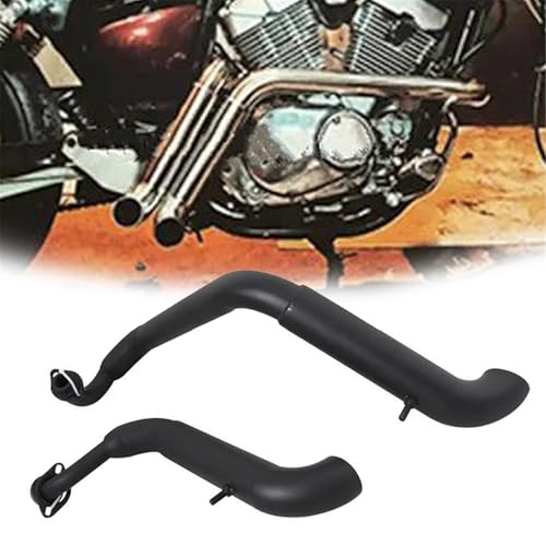 排気部 オートバイ ステンレススチール マフラー サイレンサー パイプ 排気管 クローム/ブラック 排気 に適合するヤマハ ビラーゴ 250 1995-2007 2006 2005 2004 2003 2002 2001(Black)