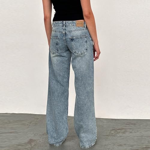 fanmpghleoo Baggy Low Rise Jeans for Woman Boyfriend Trendy Jeans Wide Leg Denim Pants Cowgirl Lounge Trousers with Pockets4
