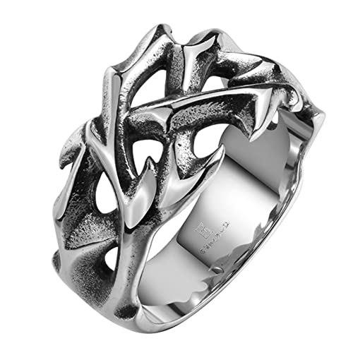 HCMA Vintage aushöhlen Design Edelstahl Dornen Herrenring Paar Ringe für Männer Frauen Cooles nordisches Wikinger Schmuck Geschenk