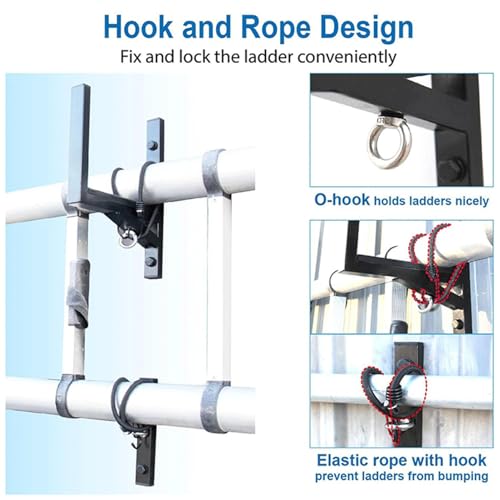 Support latéral pour échelle de remorque porte-échelle en acier robuste 136kg - 5