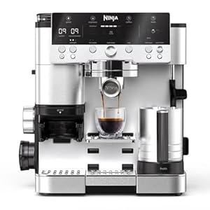 Ninja Luxe Premier 3-in-1 Coffee Machine, Latte, Cappuccino, Cold Brew & Espresso Maker With Built in Bean Grinder & Milk Frother, Easy to Use, 4 Automated Froth Presets, Silver, ES601UK