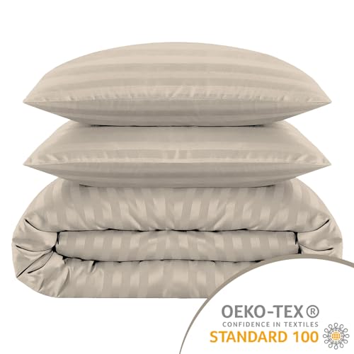 Pamposh Satin Stripe King Size Duvet Cover Sets - Premium Hotel Quality Quilt Cover Bedding Sets - Hypoallergenic Ultra Soft Microfiber Bed Linen - Cosy Home Interiors Pamposh Satin Stripe King Size Duvet Cover Sets - Premium Hotel Quality Quilt Cover Bedding Sets - Hypoallergenic Ultra Soft Microfiber Bed Linen - Image 4