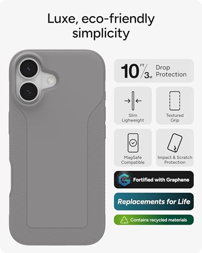 Coque iPhone 17 anti-chute ZAGG Luxe Snap grise en graphène