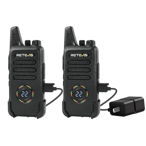 Image of Retevis RT22S Walkie Talkies Rechargeable, Compact 2 Way Radio (2 Pack)