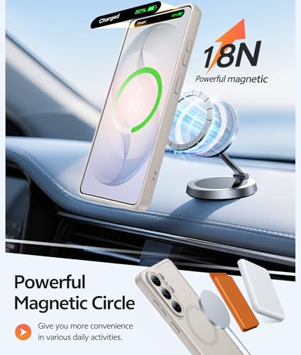 Image of FNTCASE for Samsung Galaxy S26-Ultra Case: [Fit for Magsafe] [Full Camera Protection] Translucent Matte Cases with [Screen Protector] Military Grade Shockproof Protective Phone Cover - Off White