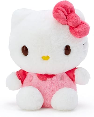 Sanrio Hello Kitty - Muñeca de peluche suave de 7.6 pulgadas, importación de Japón con adhesivo Kanji Love Paquete original