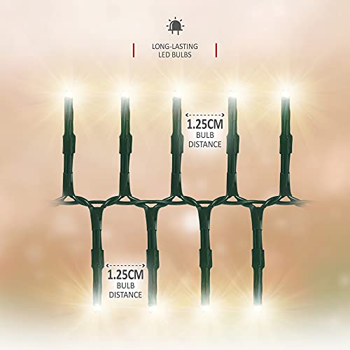 Guirlande cluster 1000 LED 6m blanc chaud éclairage multi action