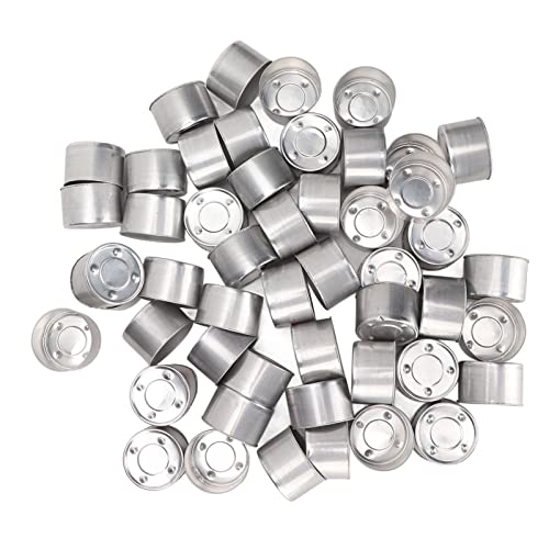 Demeras 100PCS Empty Aluminum Boxes Metal DIY Empty Aluminum Tealight Candle Box Aluminum Tea Light Tins Aluminum Metal Tealight Candle Holder - Image 4