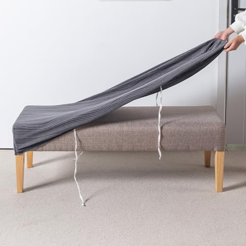 Image of HOKIPO 200gsm Knitting Jacquard Bench Cover, 'Nestiva Series', Porpoise Grey (AR-6237-GRY)
