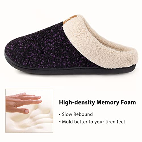 Image of ULTRAIDEAS Women's Indoor Bedroom Slipper with Memory Foam, Gift for Women, Wool-Like House Shoe with Anti-Skid Rubber Sole for Ladies