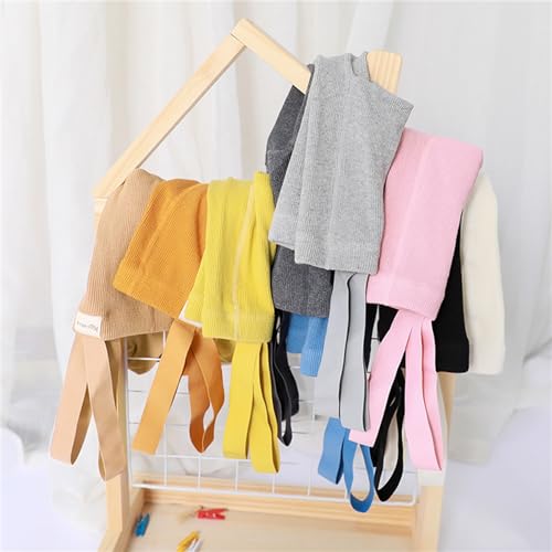 Baby Girl Boy Suspender Tights Pantyhose Ribbed Knit Leggings Stockings Solid Color High Waist Cute Footed Pants4