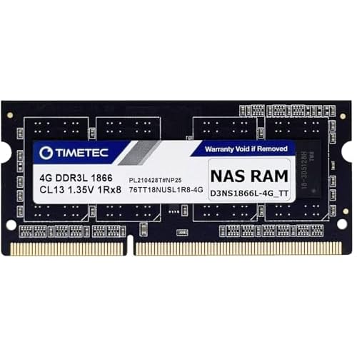 Timetec DDR3-1866L 4GB Replacement for Synology D3NS1866L-4G Non-ECC Unbuffered SODIMM DDR3L 1866Mhz PC3L-14900 1.35V Memory RAM (Compatible for DS620slim, DS218+, DS718+, DS918+, DS418play)