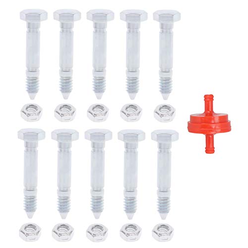 Chacarbtu 10 Pack 780-011 Shear Pins & Nuts for Ariens 510015 51001500 John Deere AM122156 AM136890