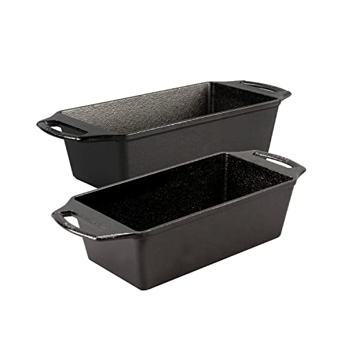Image of Lodge Cast Iron Loaf Pan - 8.5 x 4.5 Inch PFAS-Free Bread Baking Pan - Naturally Seasoned Cast Iron Bakeware for Sourdough, Meatloaf, Breads, and More - Made in the USA - 2 Pack