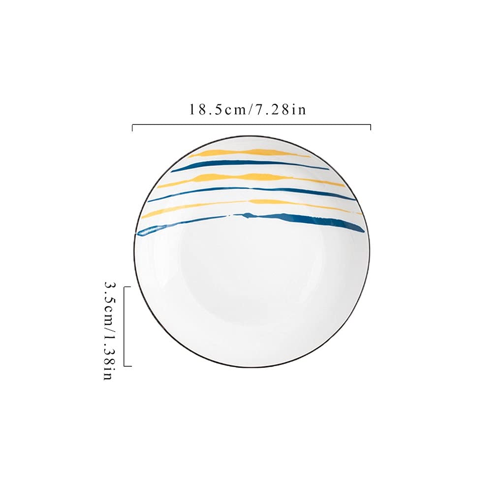 Set di piatti piani in ceramica da 17,3 cm, piatti rotondi per pasta, bistecca e antipasto, confezione da 6