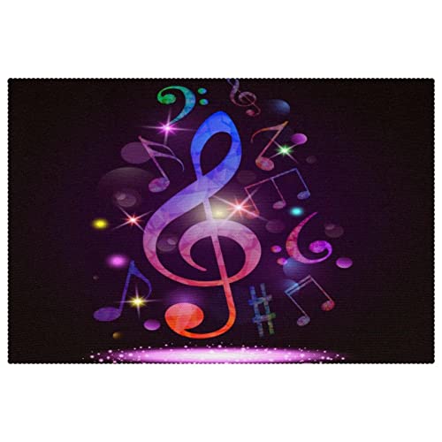 Set de table note de musique multicolore grand format 30x45cm antidérapant - 2