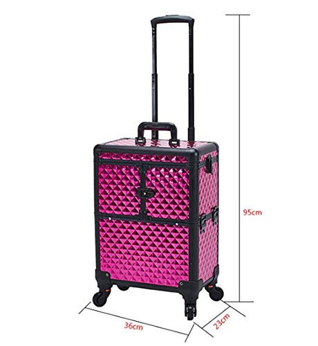 BYCDD Trolley Kosmetikkoffer Schminkkoffer, Multikoffer Etagenkoffer Artist Trolley mit 360° Rollen und Make-up Koffer… – Bild 3
