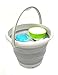 SAMMART 10L (2.6 Gallon) Collapsible Plastic Bucket - Foldable Round Tub - Portable Fishing Water Pail - Space Saving Outdoor Waterpot, Size 33cm Dia (1, Grey)