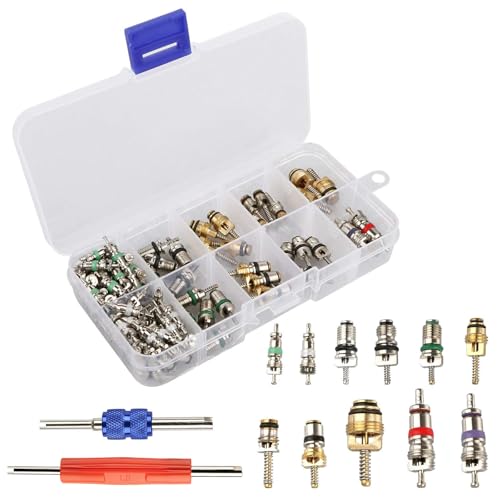 ROSY PIXEL Diking R134a R12 A/C HVAC Air Conditioner Schrader Valve Stem Core Remover Tool (102Pcs)