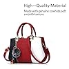 NICOLE & DORIS Damen Handtasche Umhängetasche Henkeltasche Kuriertasche Elegant Damen Handtaschen mit Kaninchen Pelz Kugel Plüsch Schlüsselring Weinrot 3 #2