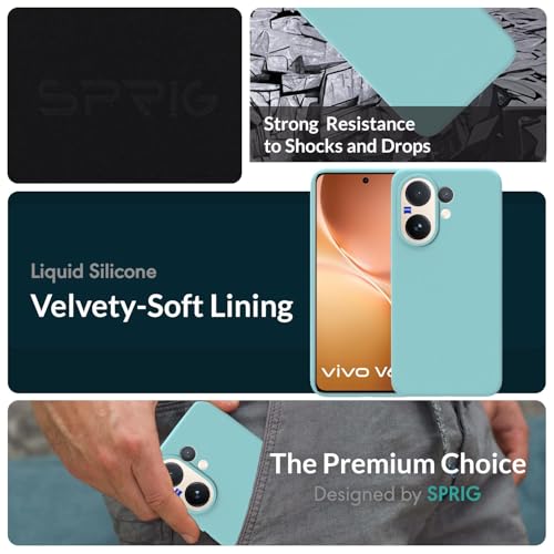 Image of SPRIG Compatible with Vivo V60 Premium SilkTone Back Cover Drop Tested Shock Proof Mobile Case for Men, Women, Boys and Girls with Camera Protection (Light Green)