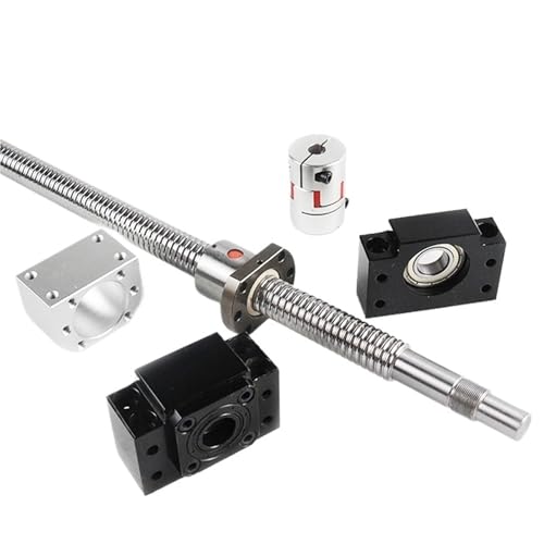 Metal Ball Screw nut end Processing SFU2505 Ballscrew Set Ball Screw with 2505 Flange Single and Ball Nut BK/BF20 End Machined Nut Holder Coupling(500mm)