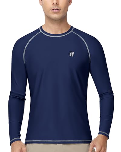 Runhit UV Shirt Herren Langarm UPF 50+ Sonnenschutz Schwimmshirt Badeshirt Schnelltrocknend & Atmungsaktiv, Elastisches Rashguard für Surfen Laufen Angeln Outdoor Sport