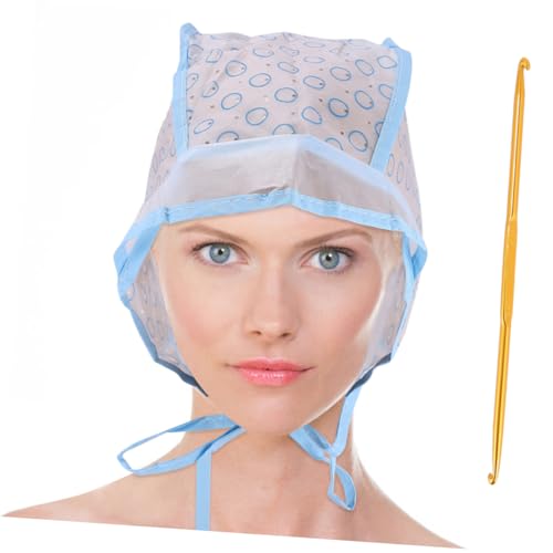 Healeved Hair Coloring Hat Set Hair Dye Cap with Hooks for Highlights for Barber Shop Random Color